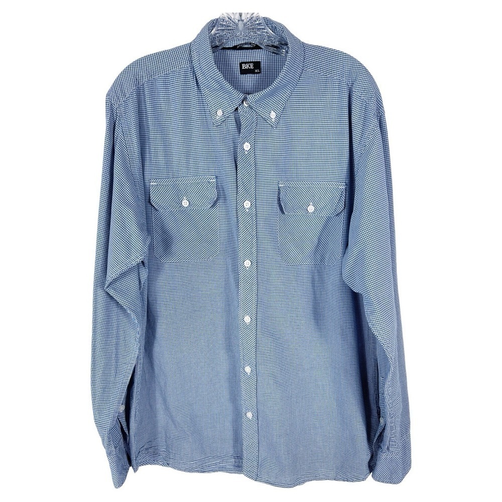 BKE Athletic Gingham Long Sleeve Button Down Shirt XL